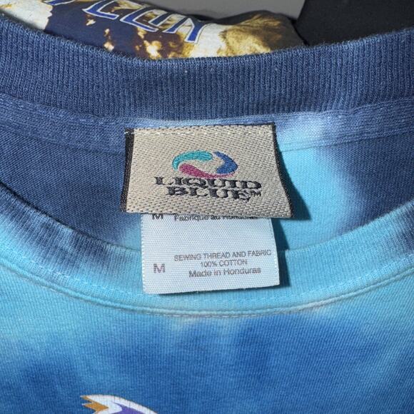 Vintage Liquid Blue Jimmy Hendrix Blue Tie Dye Shirt Size Medium - Picture 3 of 4